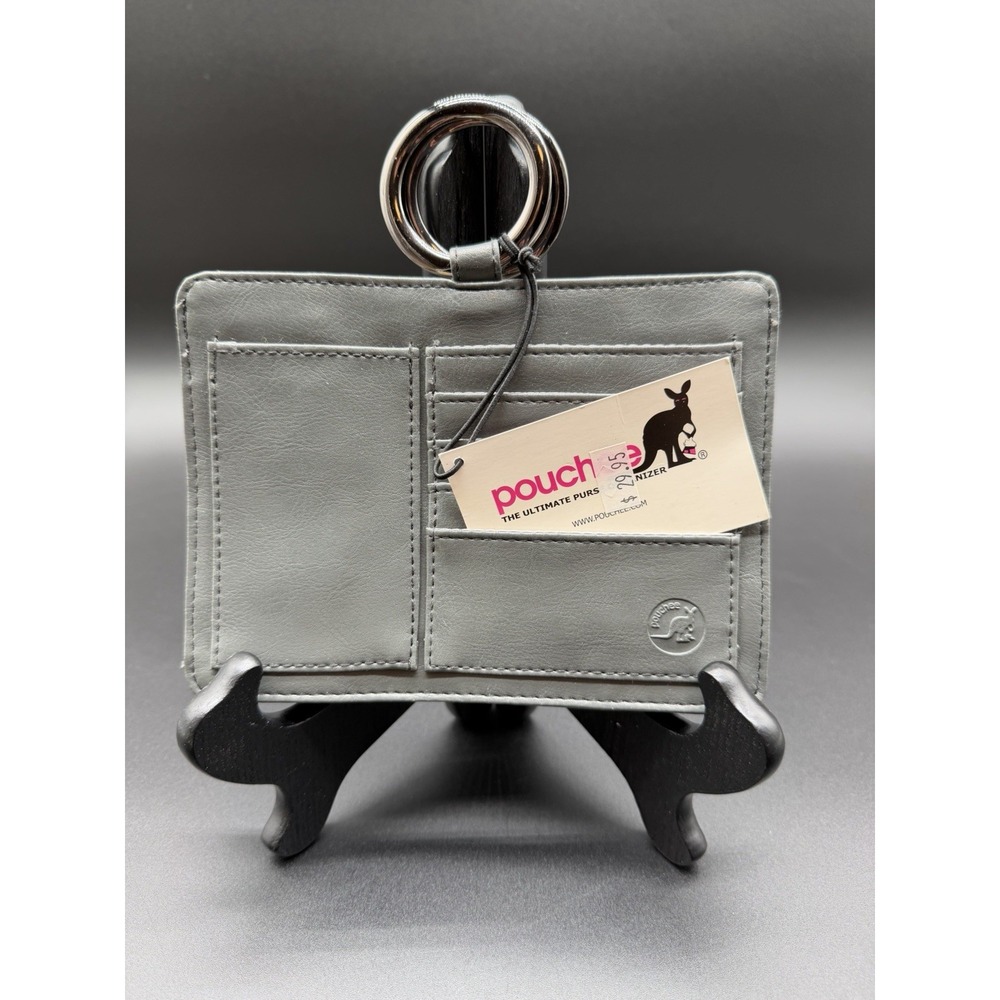 Pouchee Gray Purse Organizer Insert Handbag Tote Pocket Organizer Ring Handle